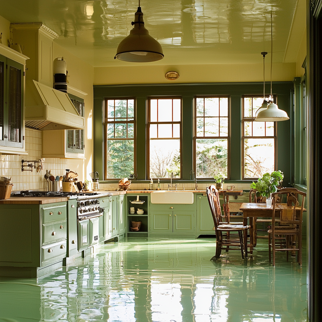 A flooded home in Seattle after storm damage