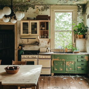 Utah kitchen after fire and seasonal disaster damage