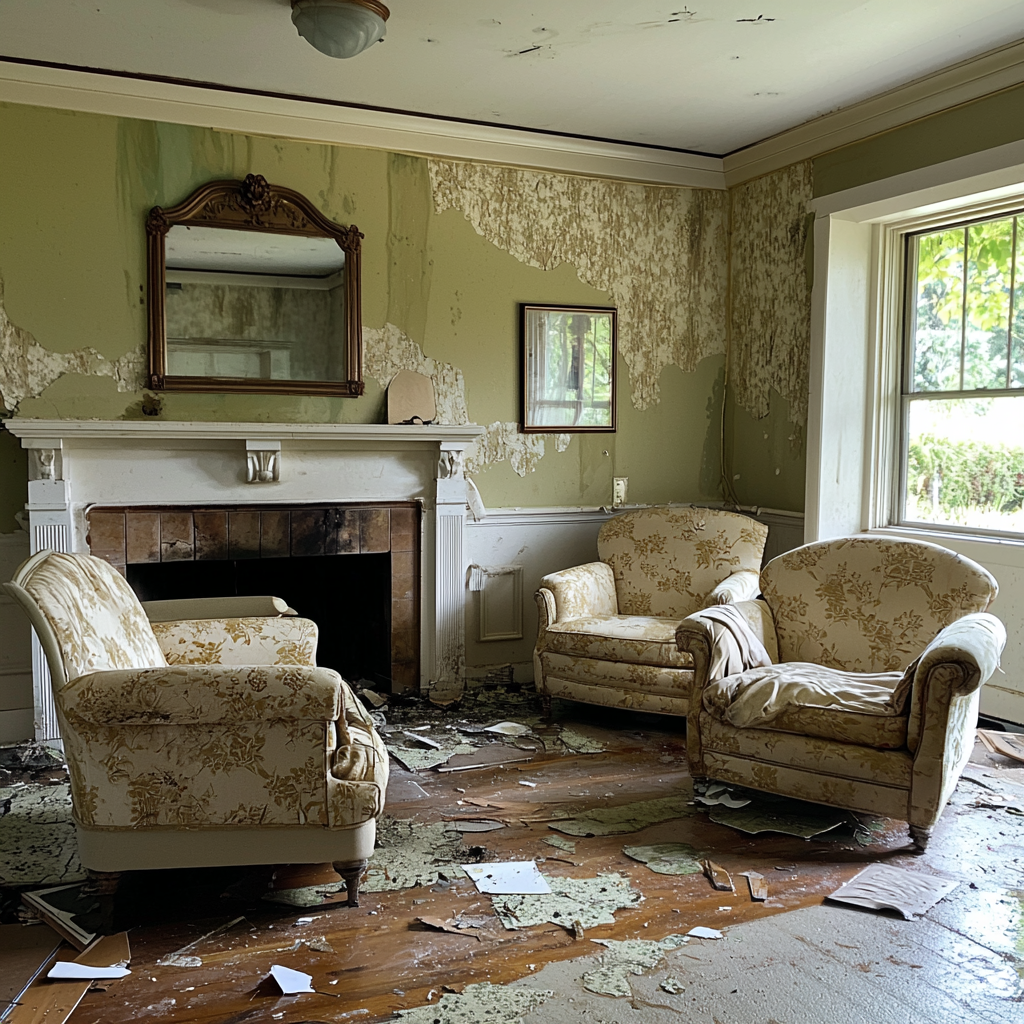 Inside a Portland home that needs restoration from water and rain damage